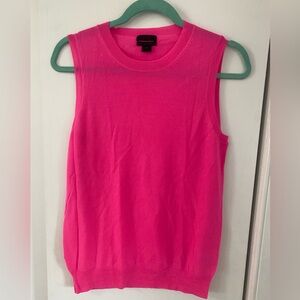 J. Crew sleeveless shirt. Cashmere. Women's size medium, color bright pink.
